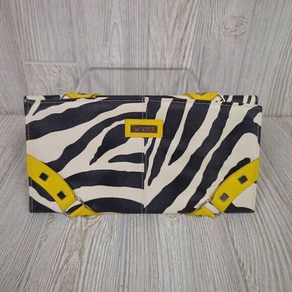 Miche Womens Zebra Animal Print Shell Bag Purse Cover Black White Yellow - Picture 1 of 6
